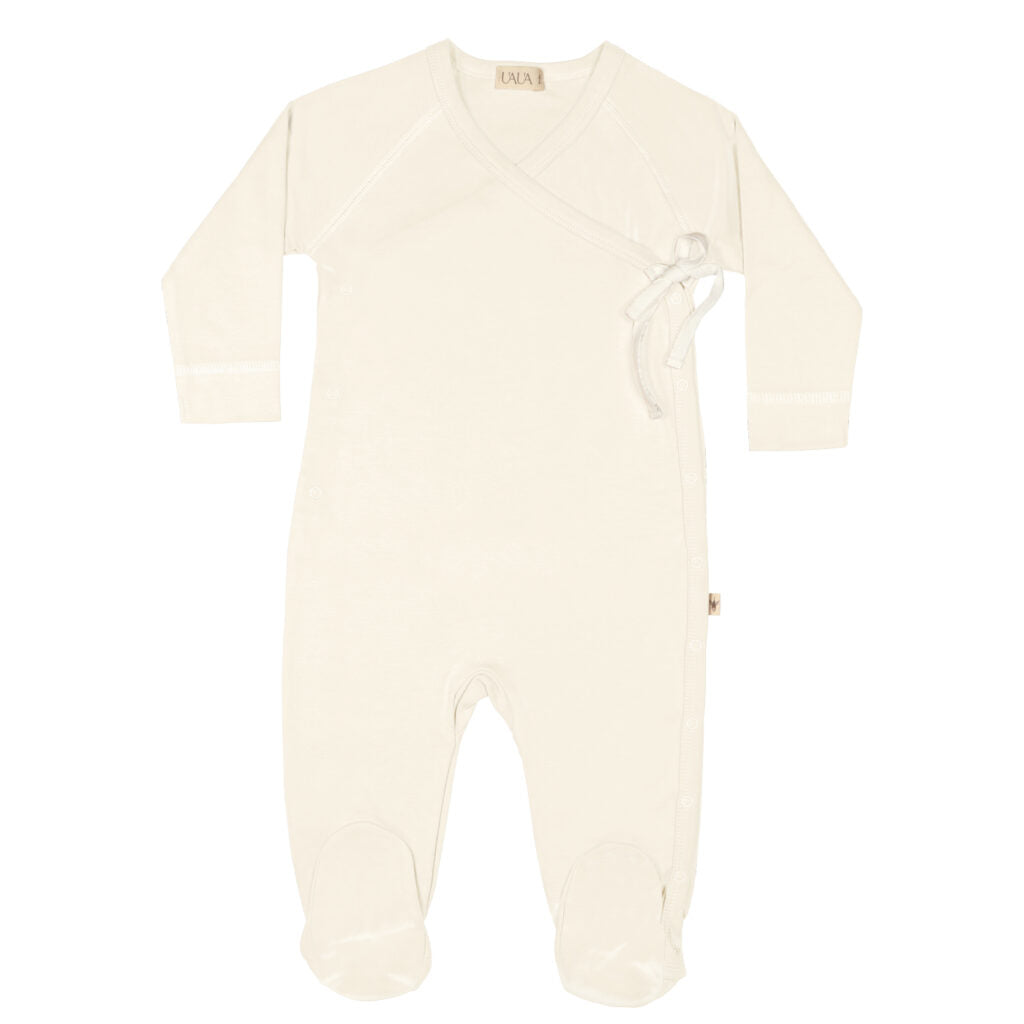 Kimono Footie & Hat - Crema