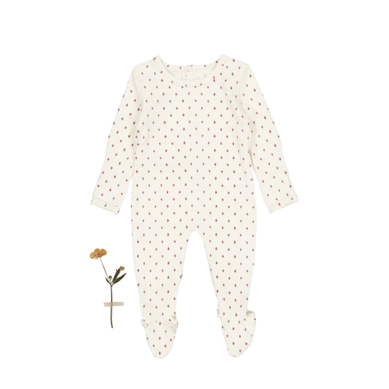 The Printed Romper and Bonnet - Pink Demask