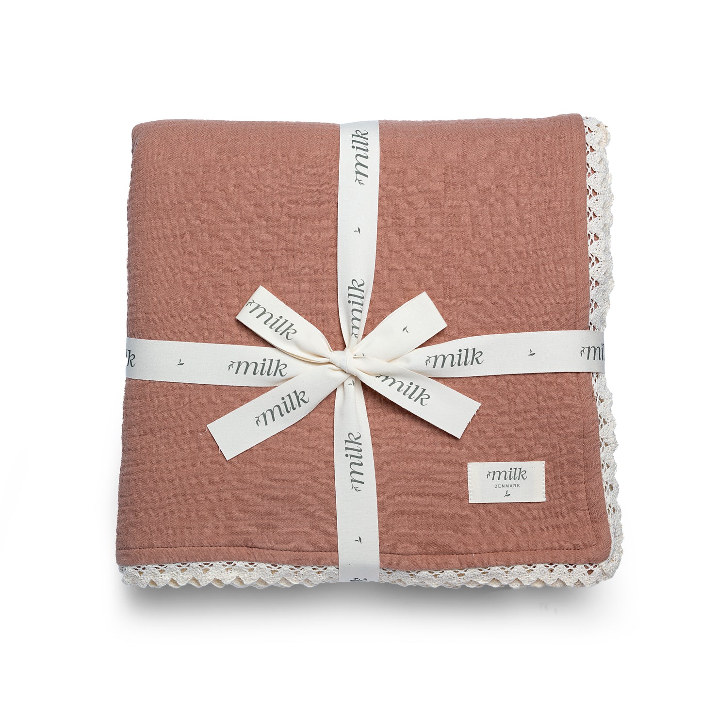 Lace Edge Blanket Terracotta