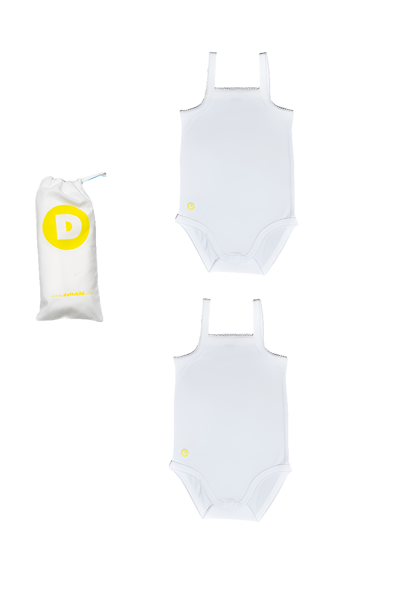 Baby Girl 2pc White Sleeveless Onesie Set