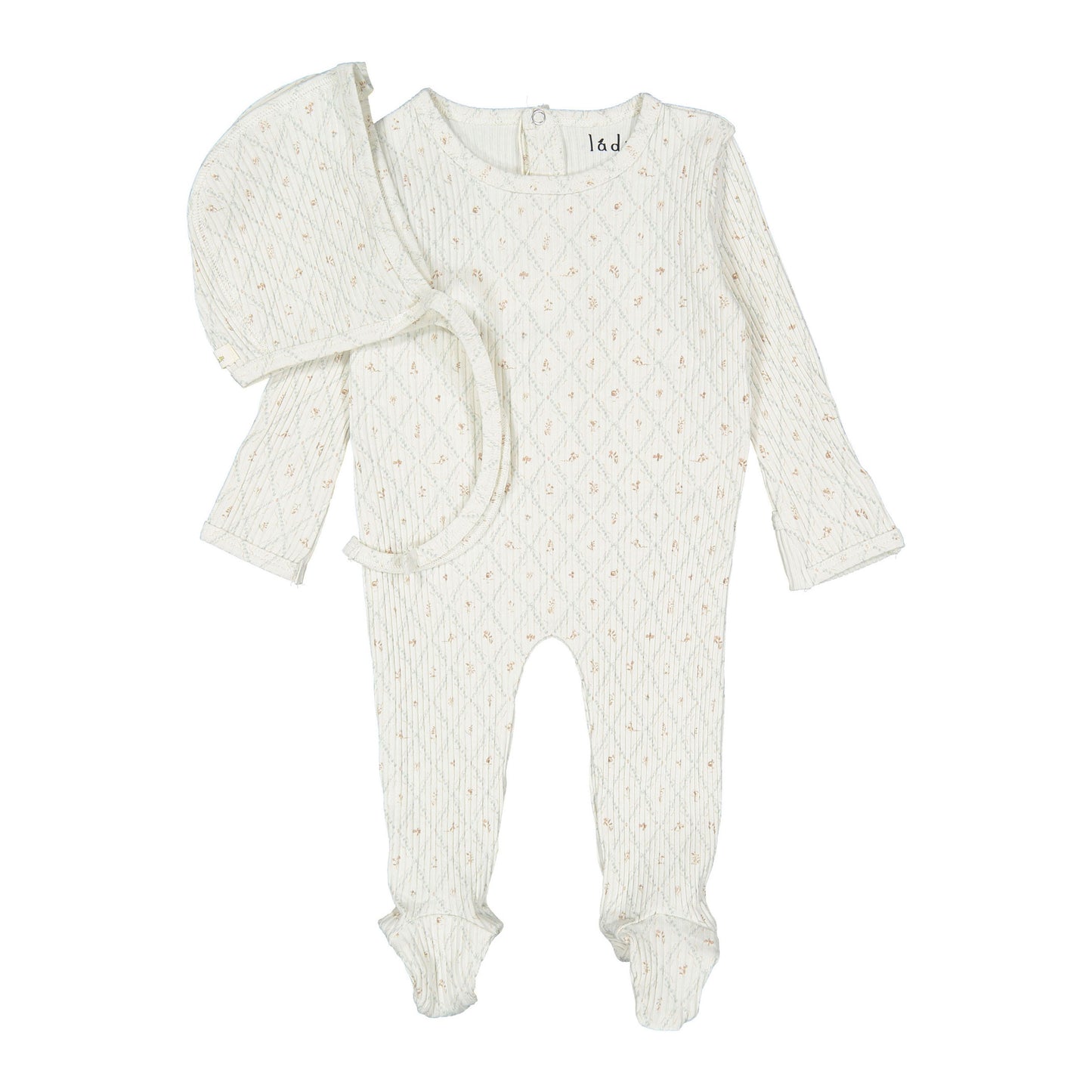Ladida Layette Taupe Fairytale Romper & Bonnet