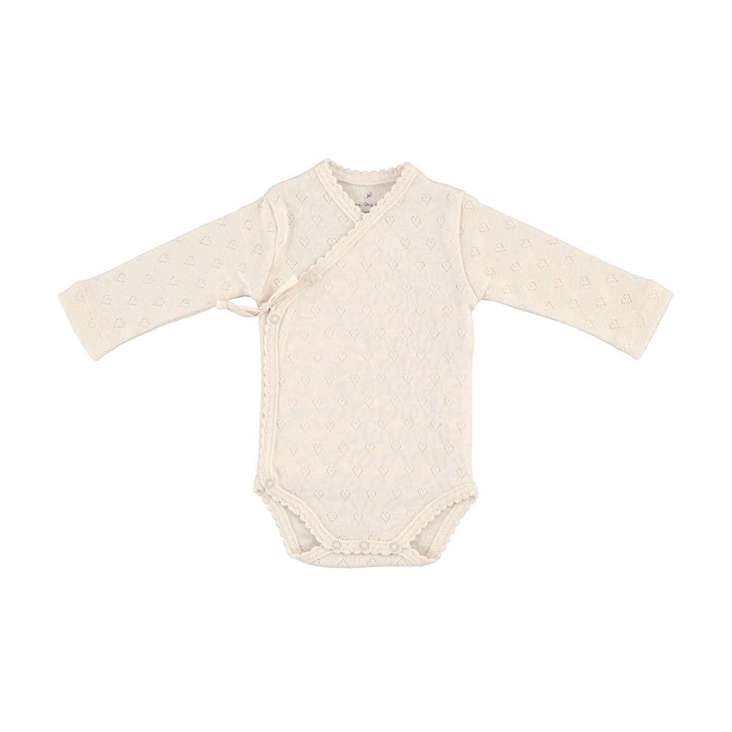 Bebe Organic Natural Heart Pointelle Wrap Onesie & Footed Leggings + Bonnet