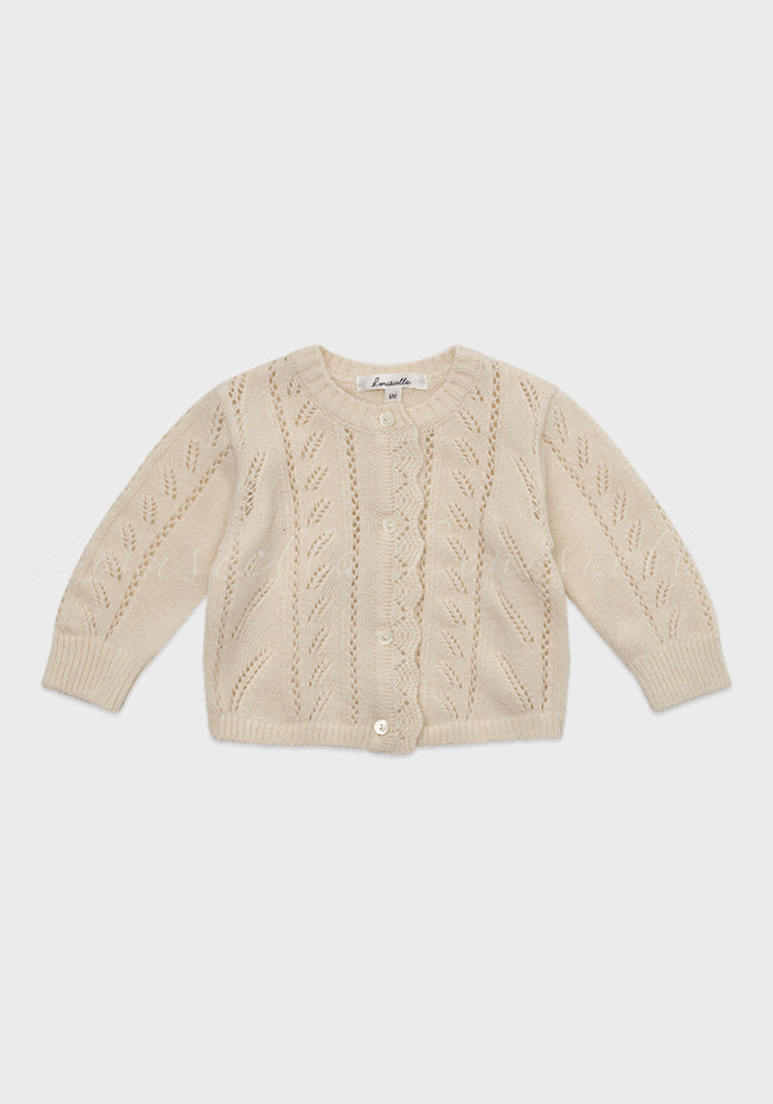 Louisiella Baby Abbie Knit Cardigan- Ivory