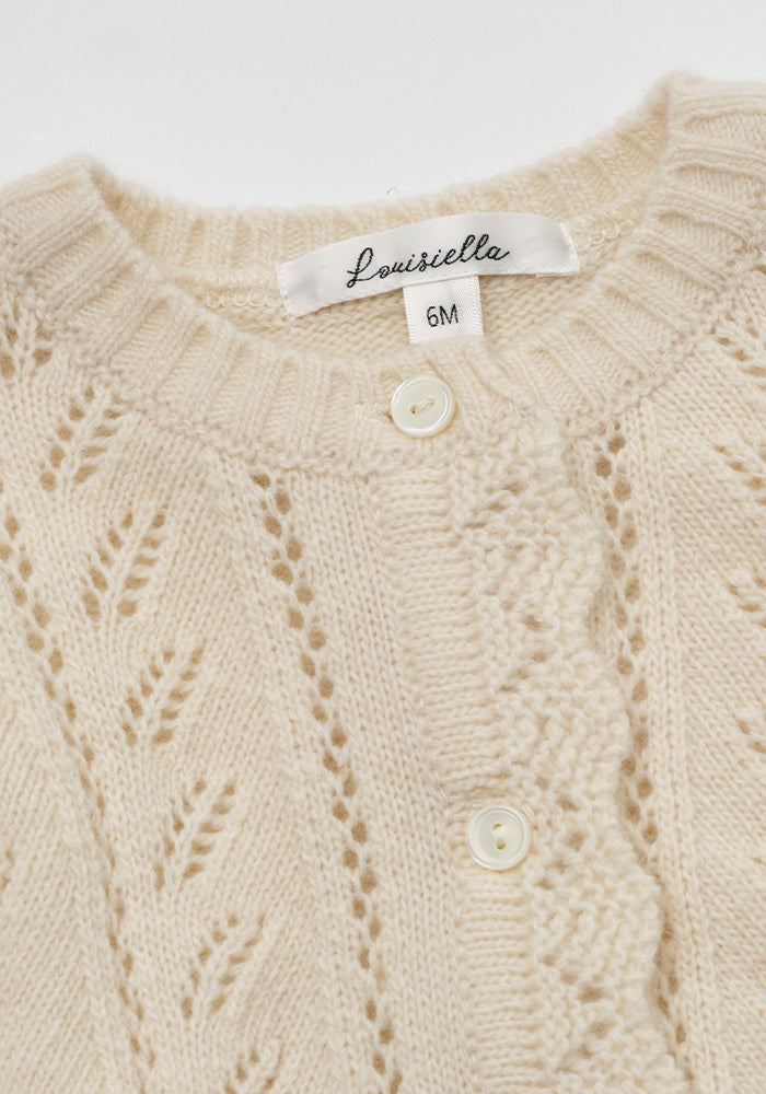 Louisiella Baby Abbie Knit Cardigan- Ivory