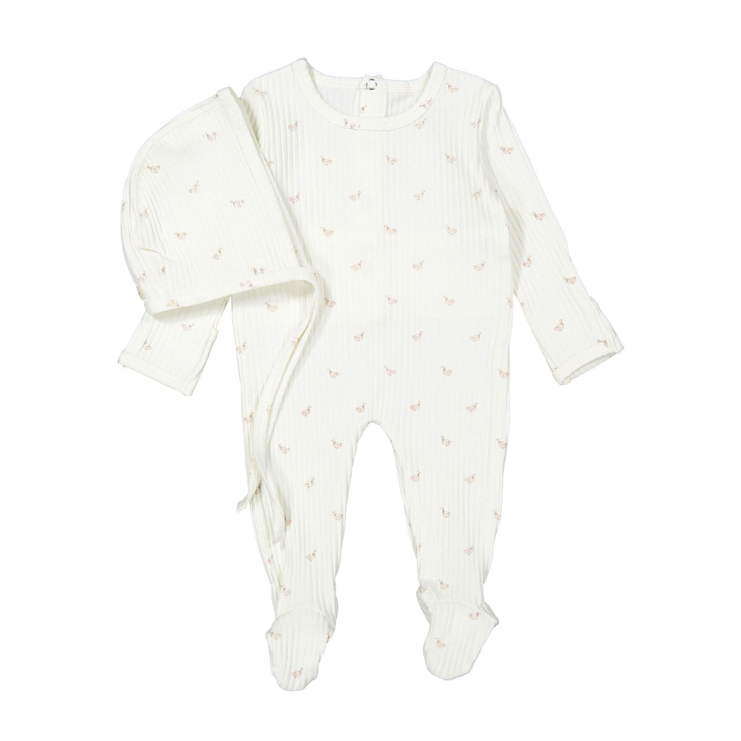 Ladida Layette Pink Duckling Romper & Bonnet