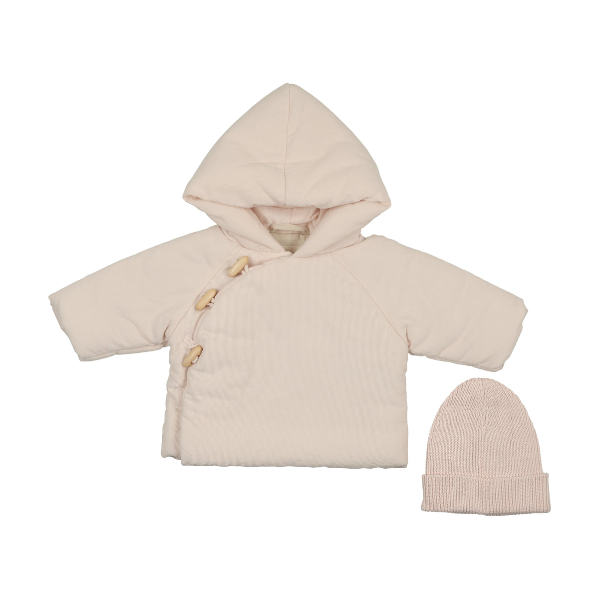 Corduroy Jacket & Knitted Beenie- Baby Blush