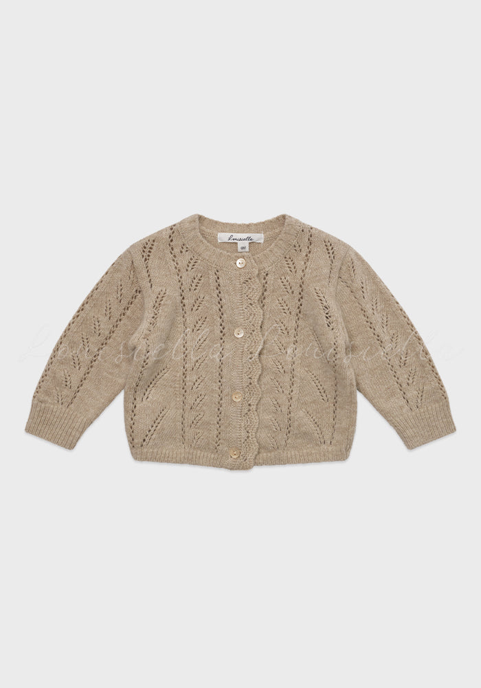 Louisiella Baby Abbie Knit Cardigan- Beige