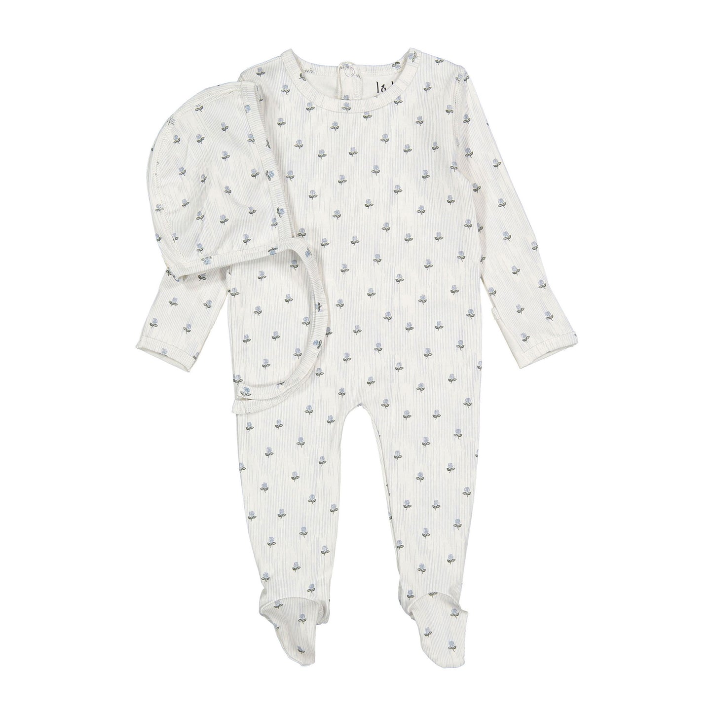 Ladida layette Vintage Blue Ronper & Bonnet
