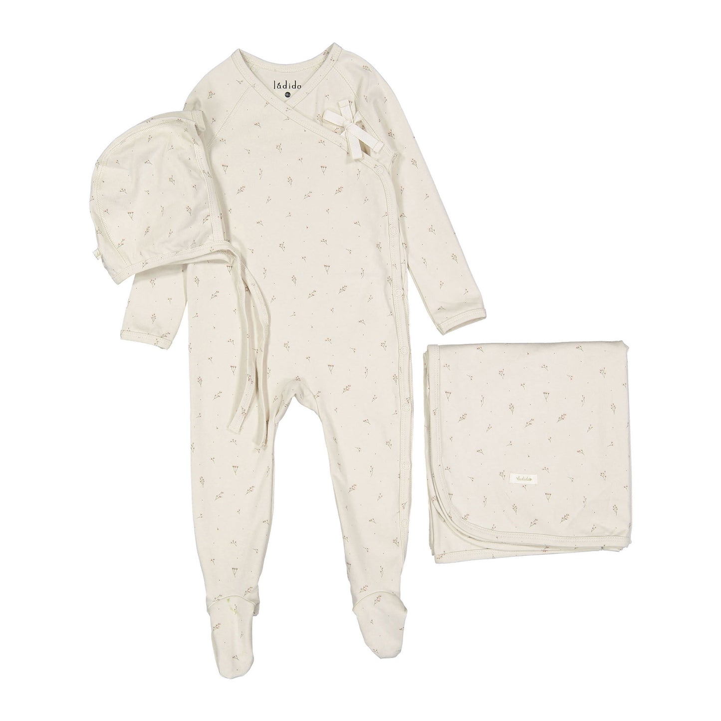 Ladida Layette Blush Tiny Bud 3pc Set
