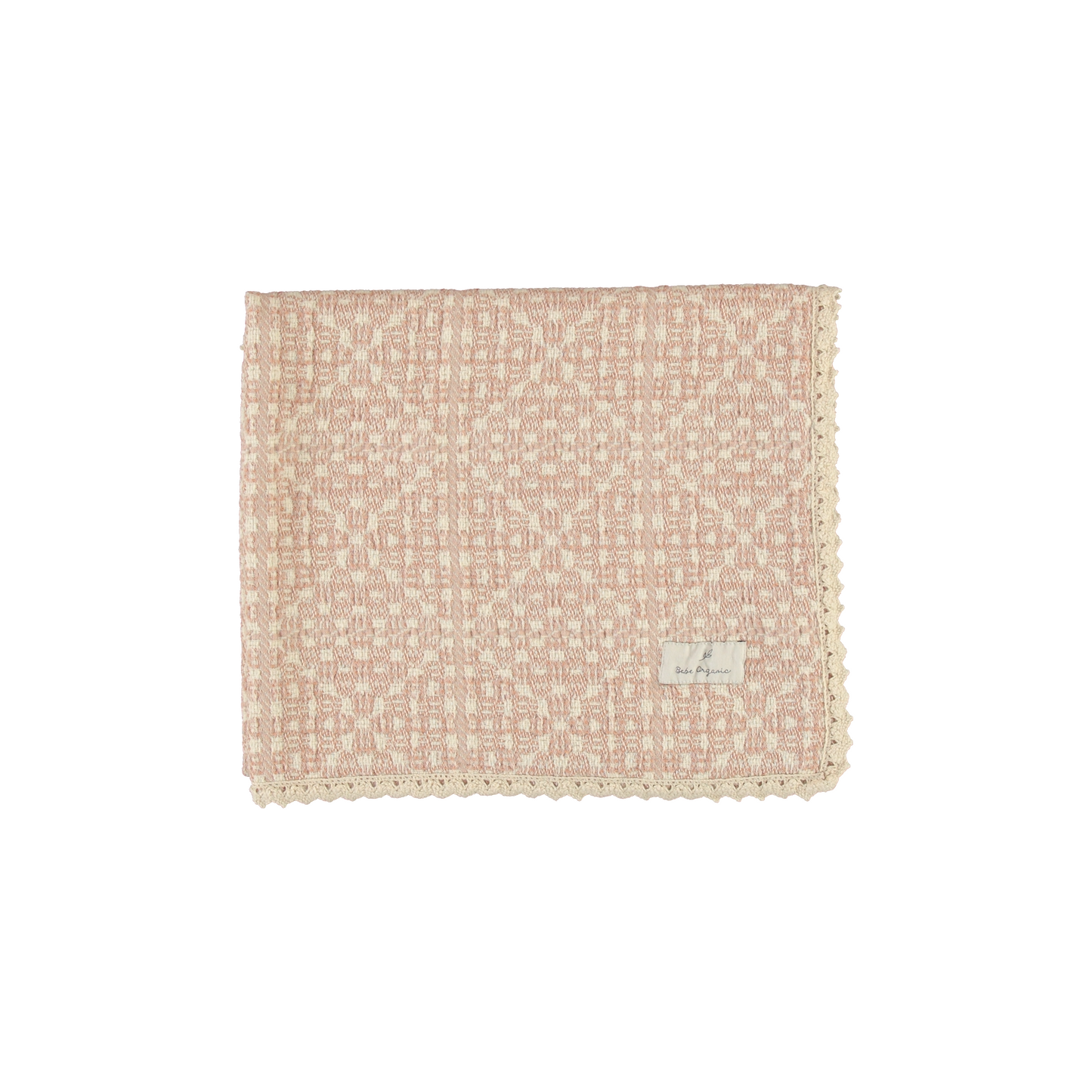 Bebe Organic Crochet Blanket Faded Rose