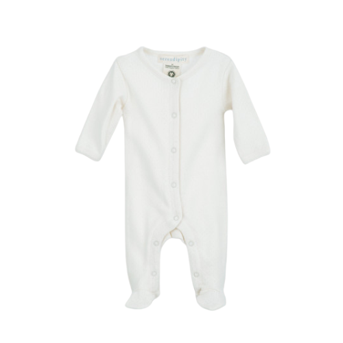 Cotton Pointelle Rib Newborn Coverall