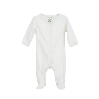 Cotton Pointelle Rib Newborn Coverall