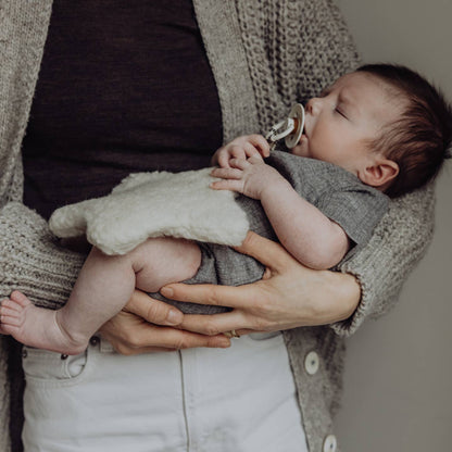 Wool Sherpa Pacifier Lovey - Sand