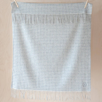 Lambswool Baby Blanket - Grey Gingham