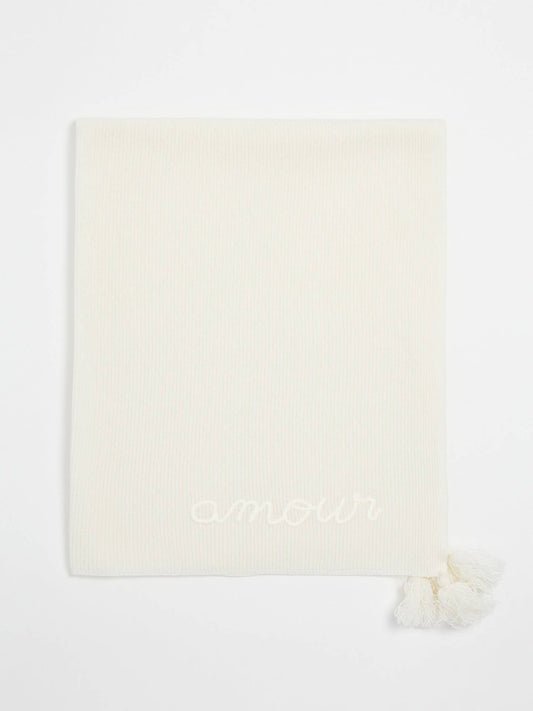 Merino Wool Amour Blanket - Ecru