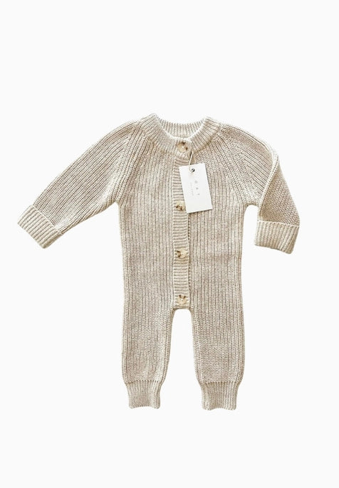 Oatmeal Chunky Knit Playsuit