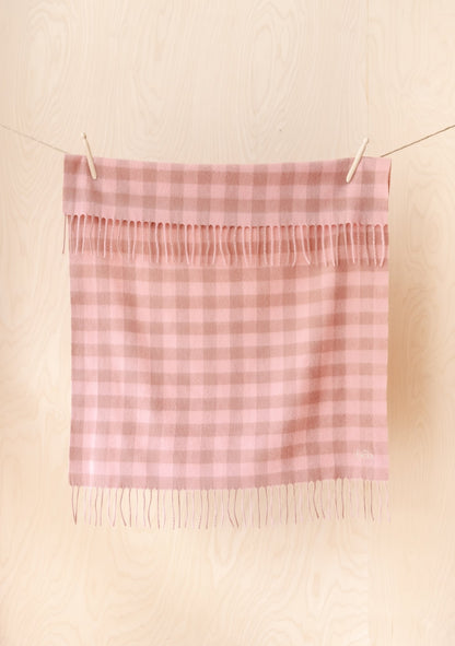 Lambswool Baby Blanket - Pink Gingham