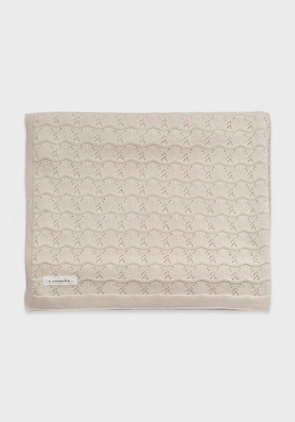 Louisiella Lacey Knit Blanket Pale Beige/Cream