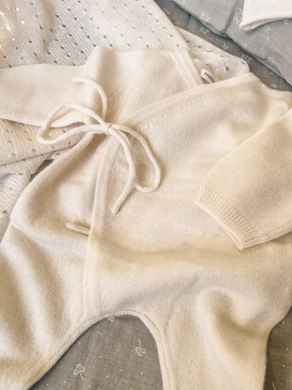 Cashmere Knit Babygrow & Bonnet - Ivory