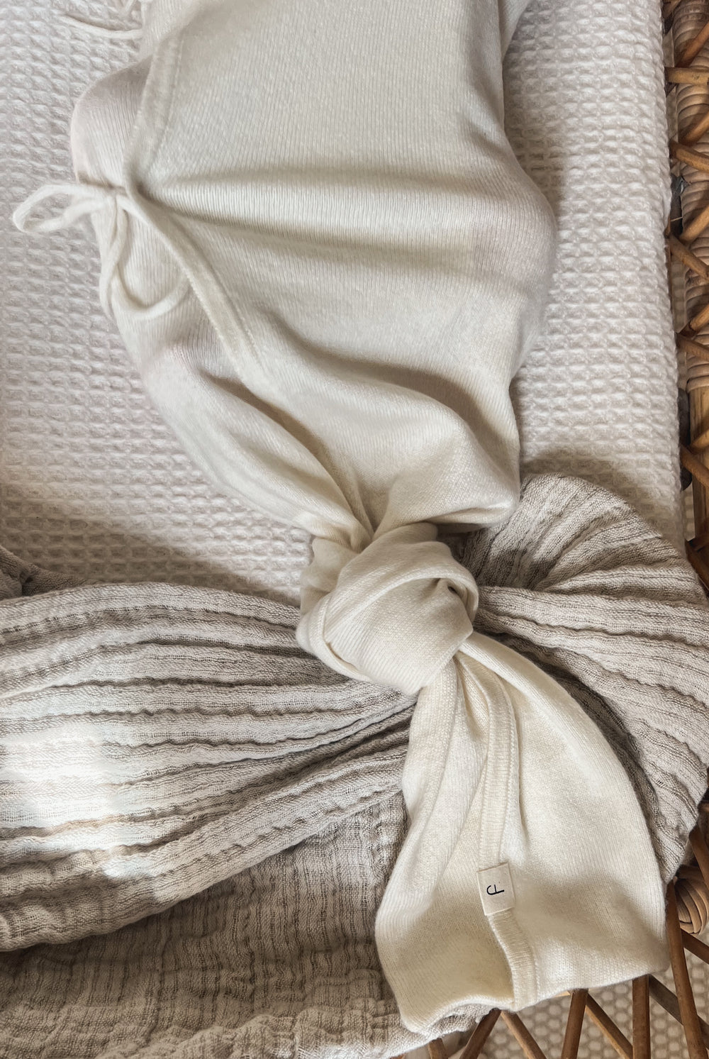 Cashmere Swaddle Wrap & Bonnet - Ivory