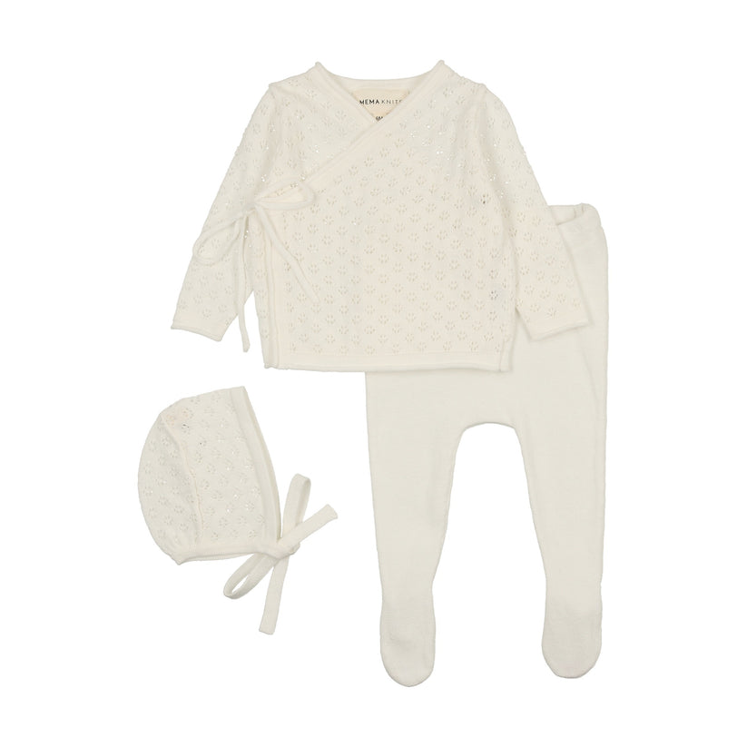 Pointelle 3pc set - cream