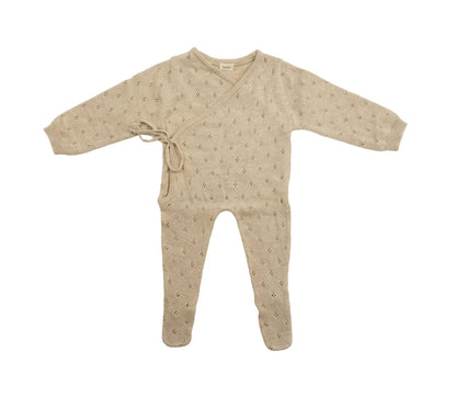 Pointelle Babygrow Beige