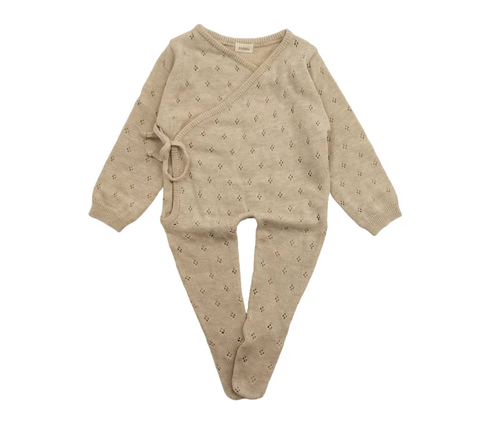 Pointelle Babygrow Beige