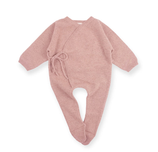 Cashmere Knit Babygrow & Bonnet - Pink