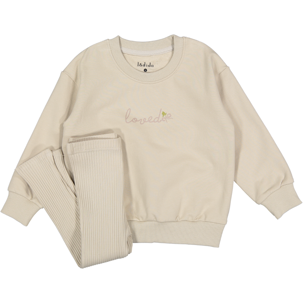 Taupe Loved Sweatshirt Set