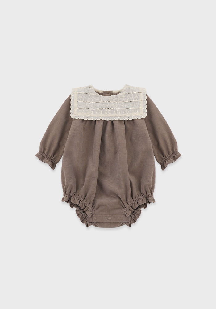Baby Simona Corduroy Romper - Mocha Pink