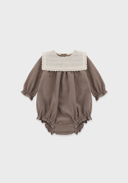 Baby Simona Corduroy Romper - Mocha Pink