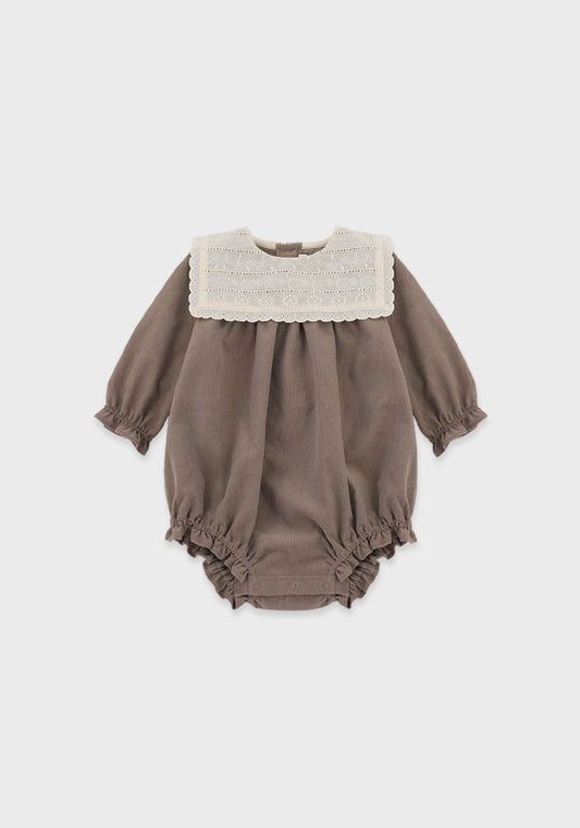 Baby Simona Corduroy Romper - Mocha Pink