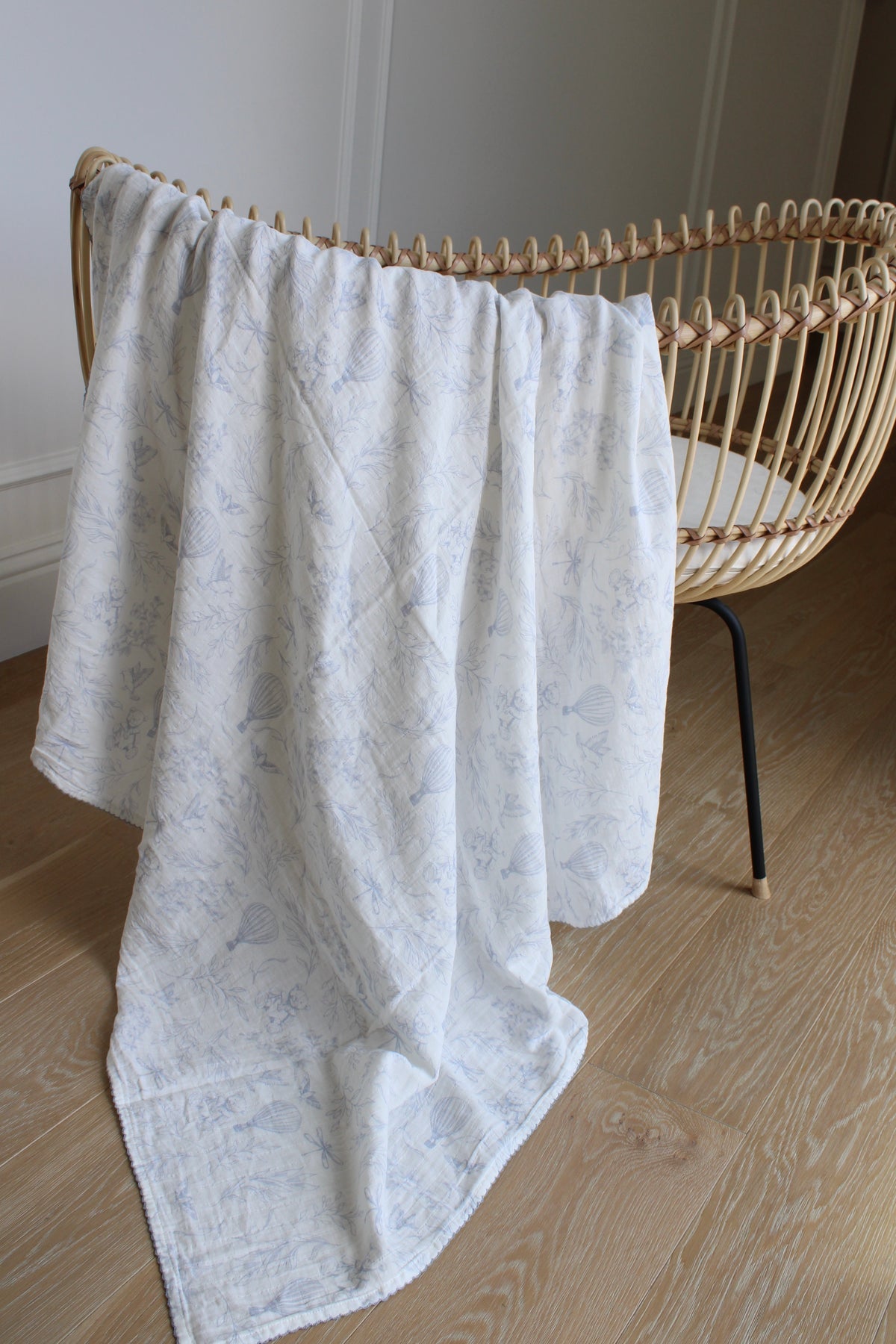 Little Threads
Sky Blue Toile Muslin Blanket