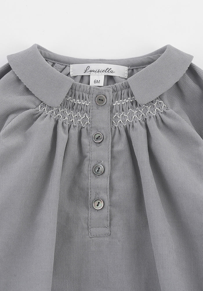 Baby Sydenus Corduroy Romper - Blue