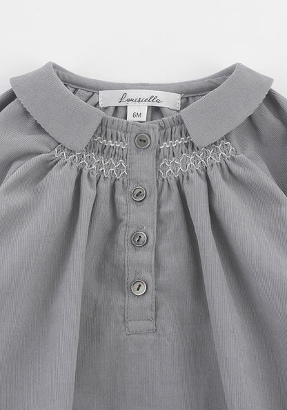 Baby Sydenus Corduroy Romper - Blue