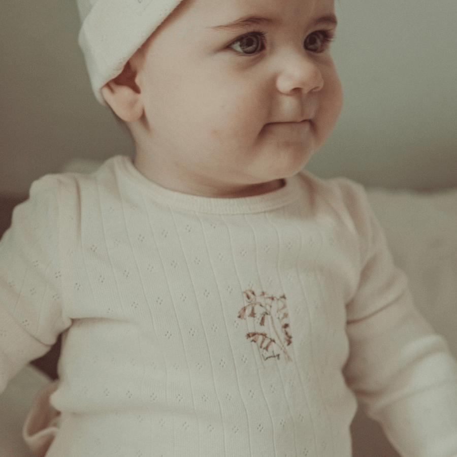 The Printed Romper & Bonnet - Pink Bluebelle