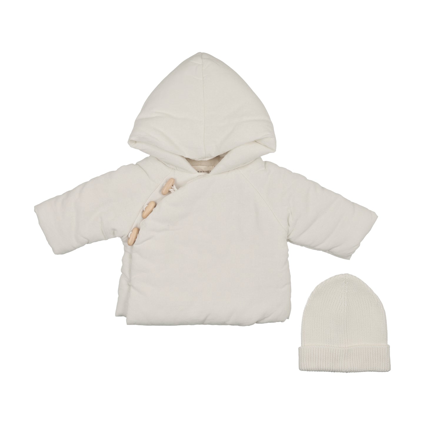 Corduroy Jacket & Knitted Beenie - Winter White