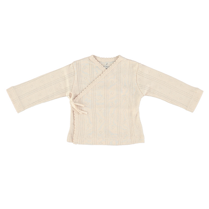 Bebe Organic Wrap Tee / Footed Leggings & Bonnet - Natural