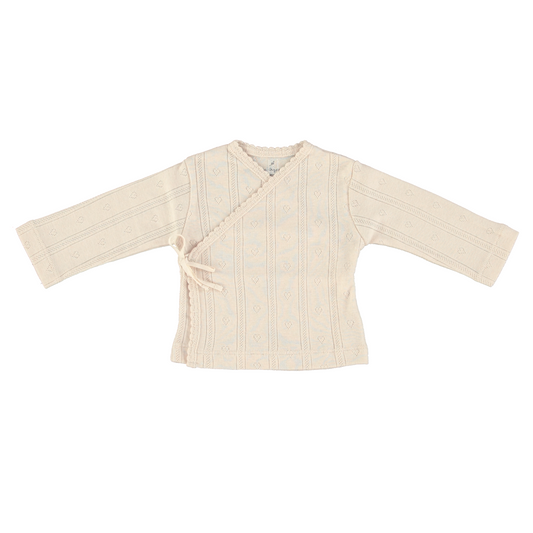 Bebe Organic Wrap Tee / Footed Leggings & Bonnet - Natural