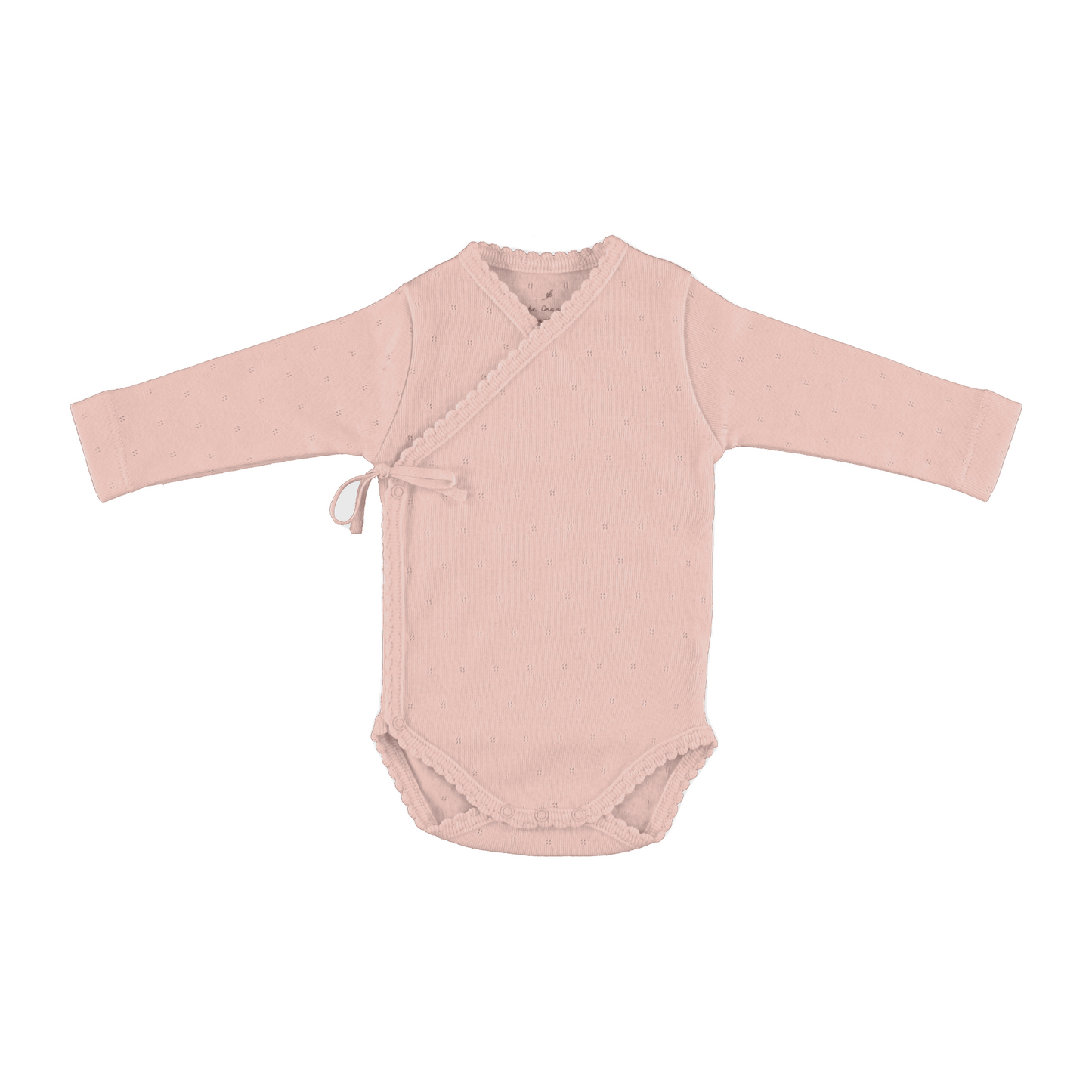 Bebe Organic Pointelle Wrap Onesie & Leggings + Bonnet - Blush