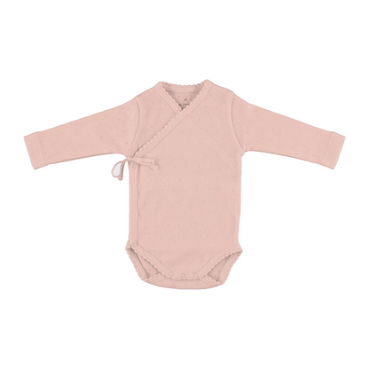 Bebe Organic Pointelle Wrap Onesie & Leggings + Bonnet - Blush