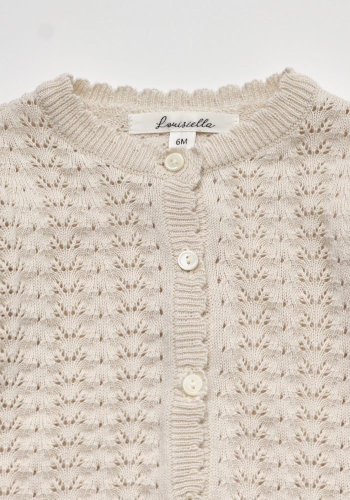 Louisiella Baby Lavera Knit Cardigan Pale Beige