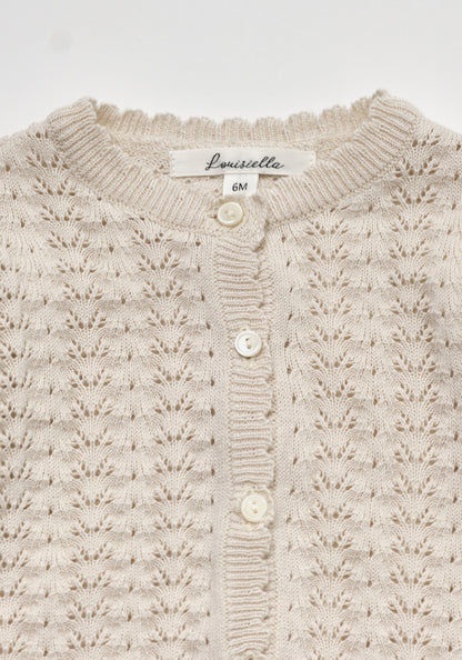 Louisiella Baby Lavera Knit Cardigan Pale Beige