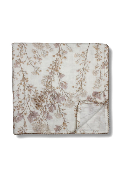 Delicate Neutral Branches Muslin Blanket