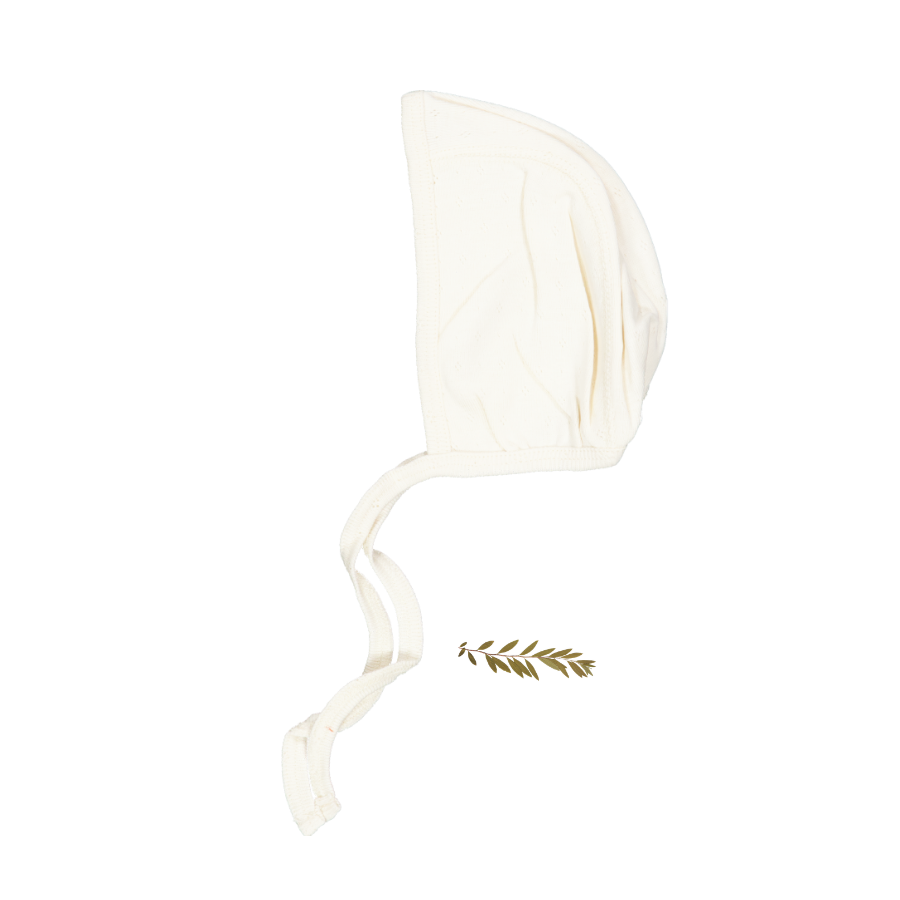 The Pointelle Romper & Bonnet - Oatmilk