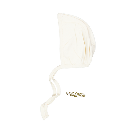 The Pointelle Romper & Bonnet - Oatmilk