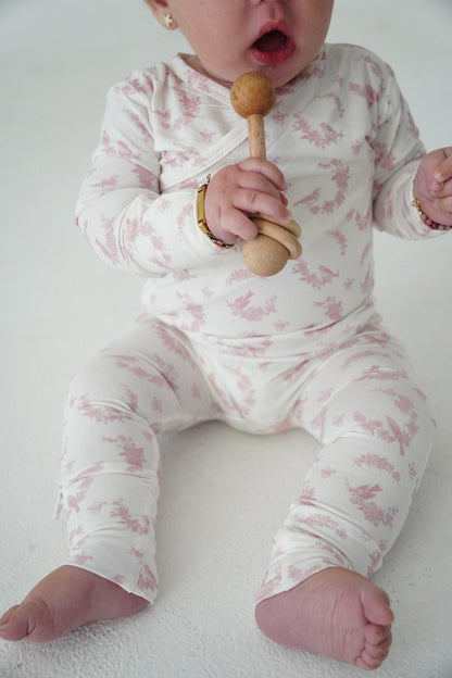 Little Pink Bird Bamboo Wrap Footie