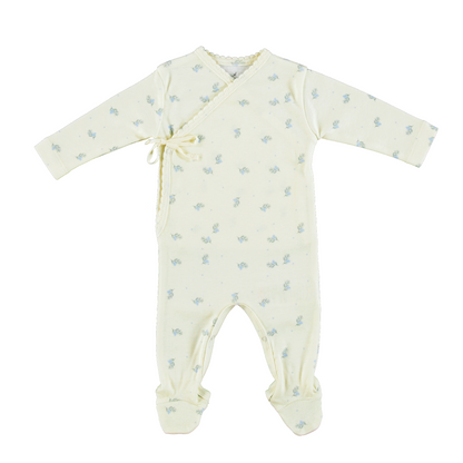 Bebe Organic Aaron Wrap Footie + Hat - Blue