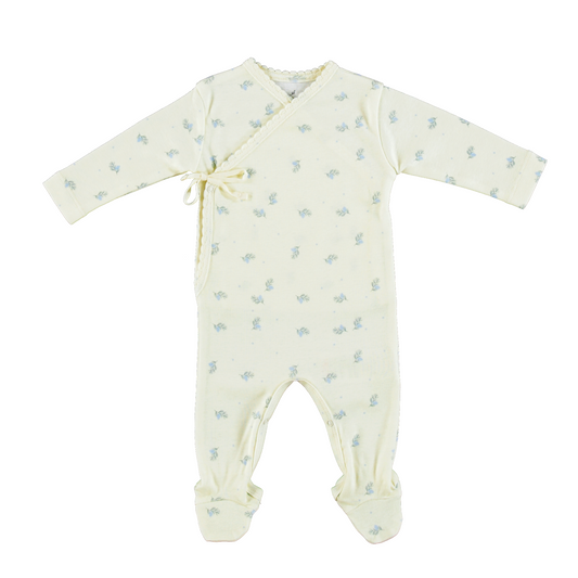 Bebe Organic Aaron Wrap Footie + Hat - Blue