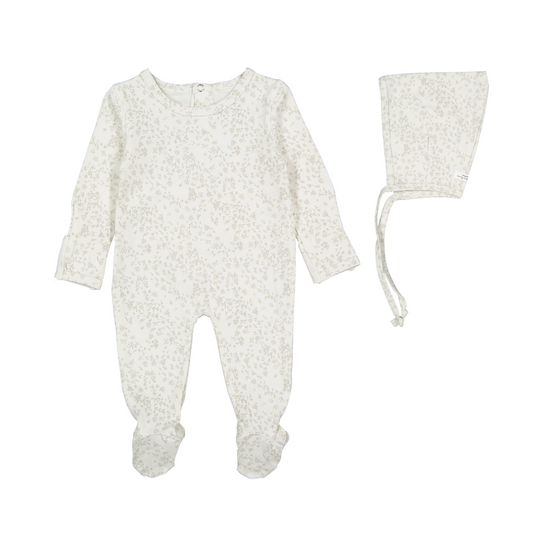 Lovely Littles Flutter Footie & Bonnet - Beige